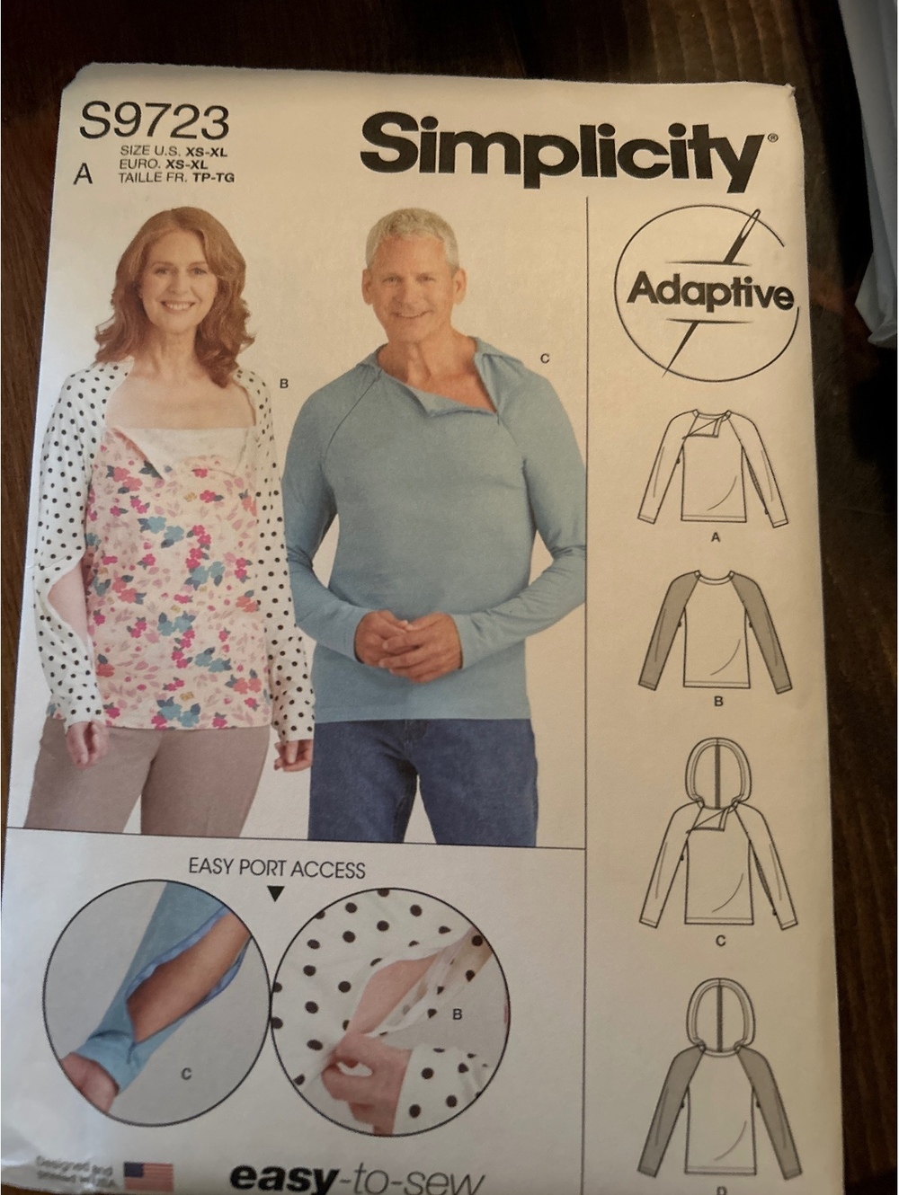 Simplicity S9723 Adaptive Easy Access Sewing Pattern for Tops